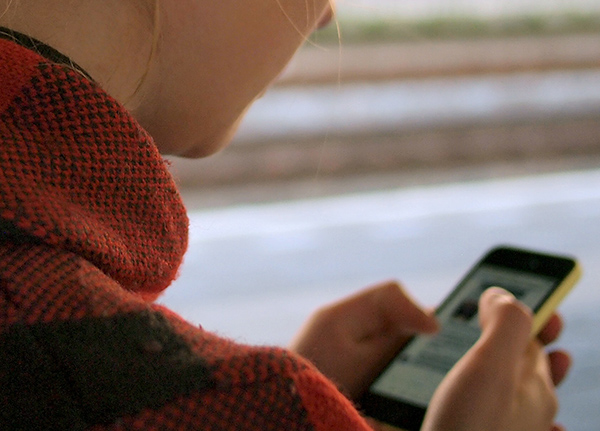 Person looking at phone